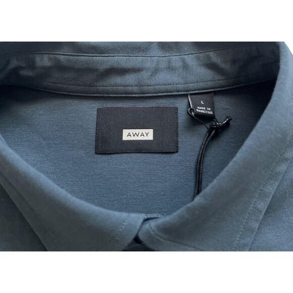 NWT Away Travel The Anywhere Shirt Mens Large Button Up Slate Blue Business Work - Picture 3 of 9